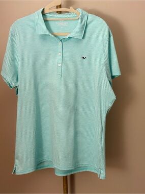 Vineyard Vines Aqua Striped Polo Shirt